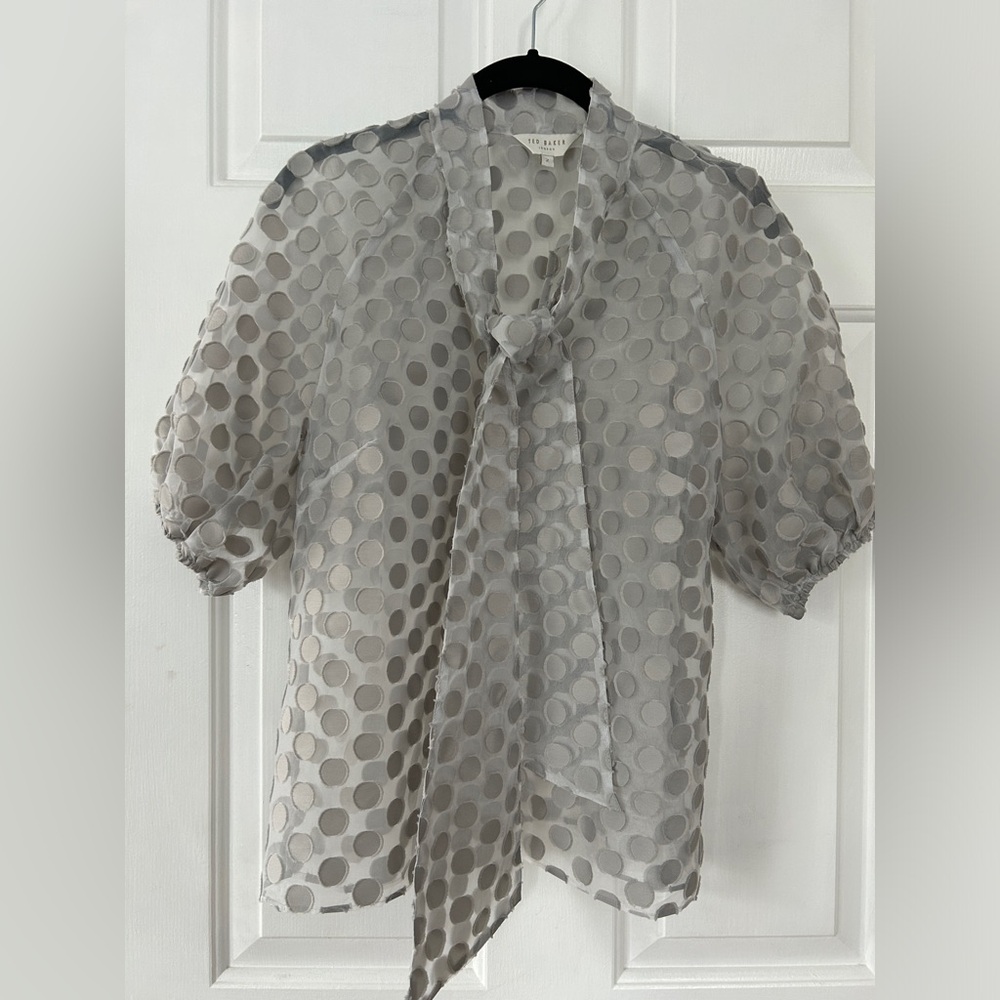 Ted Baker Grey Polka Dot Blouse